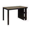 Tim 60 Inch Counter Height Table 2 Built in Shelves Gray Black Wood By Casagear Home BM314616