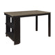 Tim 60 Inch Counter Height Table, 2 Built in Shelves, Gray, Black Wood By Casagear Home
