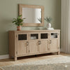 Deen 75 Inch Sideboard Buffet Server, 3 Cabinets, 4 Doors, Brown Wood By Casagear Home