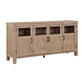 Deen 75 Inch Sideboard Buffet Server 3 Cabinets 4 Doors Brown Wood By Casagear Home BM314618