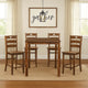 Tori 5 Piece Counter Height Dining Set, Square Table and 4 Chairs, Brown By Casagear Home