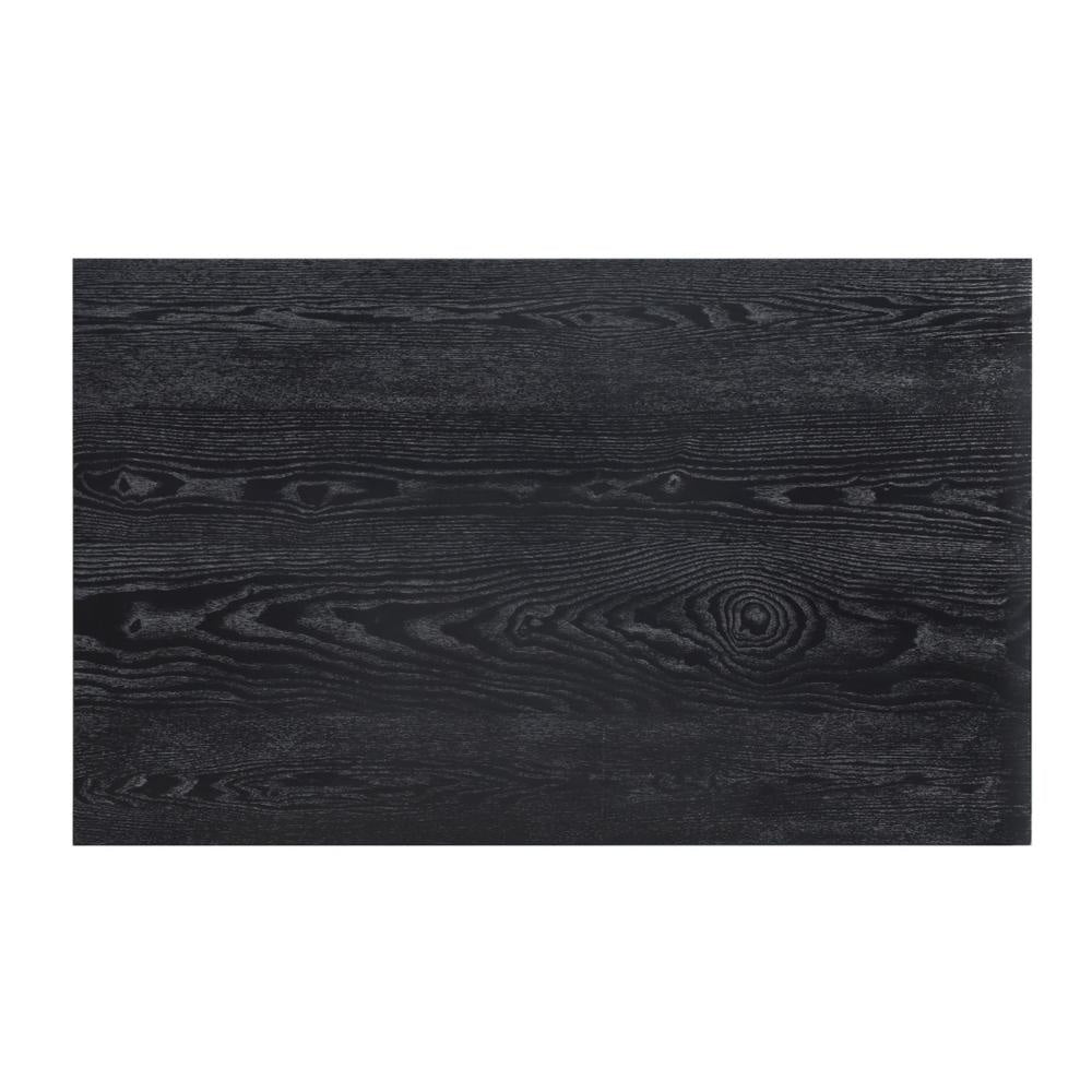 Andy 48 Inch Dining Table 4 Seater Rectangular Top Black Solid Wood By Casagear Home BM314623