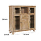 Tia 54 Inch Large Accent Cabinet Wine Rack Drawer 1 Shelf Wheat Brown By Casagear Home BM314624