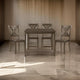 Ivy 5 Piece Dining Set, Square Top Table, 4 X Back Chairs, Brown Solid Wood