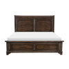 Amey Queen Size Bed Rustic Style Panel Headboard 2 Storage Drawers Brown By Casagear Home BM314630