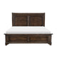 Amey Queen Size Bed Rustic Style Panel Headboard 2 Storage Drawers Brown By Casagear Home BM314630