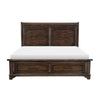 Amey Queen Size Bed Rustic Style Panel Headboard 2 Storage Drawers Brown By Casagear Home BM314630