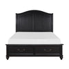 Vix Queen Size Platform Bed Panel Arch Design 2 Storage Drawers Black By Casagear Home BM314632