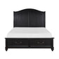 Vix Queen Size Platform Bed Panel Arch Design 2 Storage Drawers Black By Casagear Home BM314632