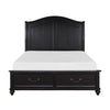 Vix Queen Size Platform Bed Panel Arch Design 2 Storage Drawers Black By Casagear Home BM314632