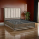 Wyn Queen Platform Bed, Chenille Channel Tufted Upholstery, Walnut Brown By Casagear Home