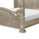 Lumi Queen Bed Classical Metal Scrollwork Glossy Platinum and Gold Tones By Casagear Home BM314642