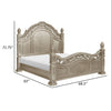 Lumi Queen Bed Classical Metal Scrollwork Glossy Platinum and Gold Tones By Casagear Home BM314642