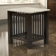 Moen 21 Inch Side End Table, White Faux Marble, Bottom Shelf, Black Wood By Casagear Home