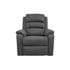 Fery 36 Inch Manual Recliner Chair Gray Burlap Cushioned Seat Solid Wood By Casagear Home BM314651