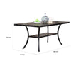 Sie 66 Inch Dining Table Rectangular Nailhead Trim Black Wood Finish By Casagear Home BM314657