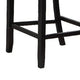 Sie 24 Inch Counter Height Chairs, Set of 2, Nailhead Trim, Gray Fabric, Black Wood