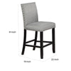 Sie 24 Inch Counter Height Chair, Nailhead Trim, Gray Fabric, Black Wood By Casagear Home