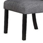 Jie 25 Inch Dining Chair Tufted Gray Upholstery Rolled Top Black Wood By Casagear Home BM314661