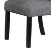 Jie 25 Inch Dining Chairs, Set of 2, Tufted Gray Upholstery, Rolled Top, Black Wood