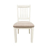 Sam 23 Inch Dining Chair Open Slat Backrest with Padded Seat White Wood By Casagear Home BM314664