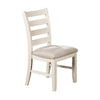 Sam 22 Inch Dining Chair, Ladder Curved Backrest, Padded Seat, White Wood By Casagear Home