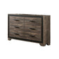 Nny 58 Inch Wide Dresser with 6 Drawers Black Handles Brown Wood Finish By Casagear Home BM314668