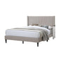 Kopa Queen Size Bed with Tufted Headboard Brown Burlap Upholstery Wood By Casagear Home BM314670