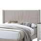 Kopa Queen Size Bed with Tufted Headboard Brown Burlap Upholstery Wood By Casagear Home BM314670