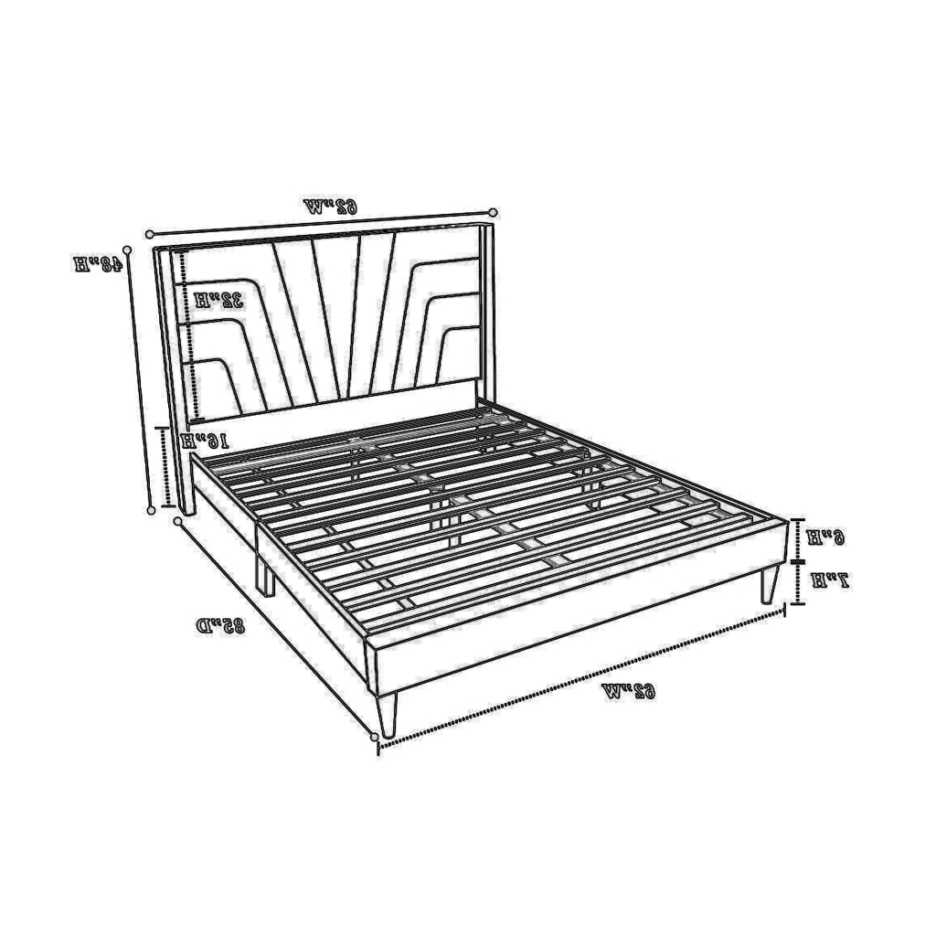 Nny Queen Size Bed with Tufted Headboard Charcoal Burlap Upholstery Wood By Casagear Home BM314671