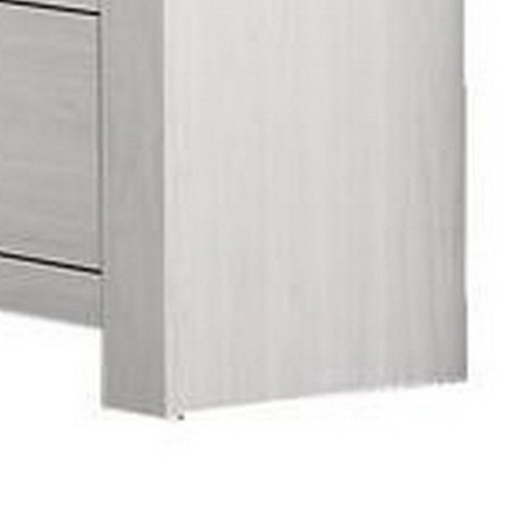 Kopa 58 Inch Wide Dresser with 6 Drawers Black Handles White Wood Finish By Casagear Home BM314673