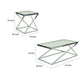 Gen Coffee and End Table Set of 3 Tempered Glass Top Chrome Metal Base By Casagear Home BM314677