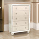 Dem 56 Inch Tall Dresser Chest with 2 Drawers Platinum Trim Silver Wood By Casagear Home BM314681