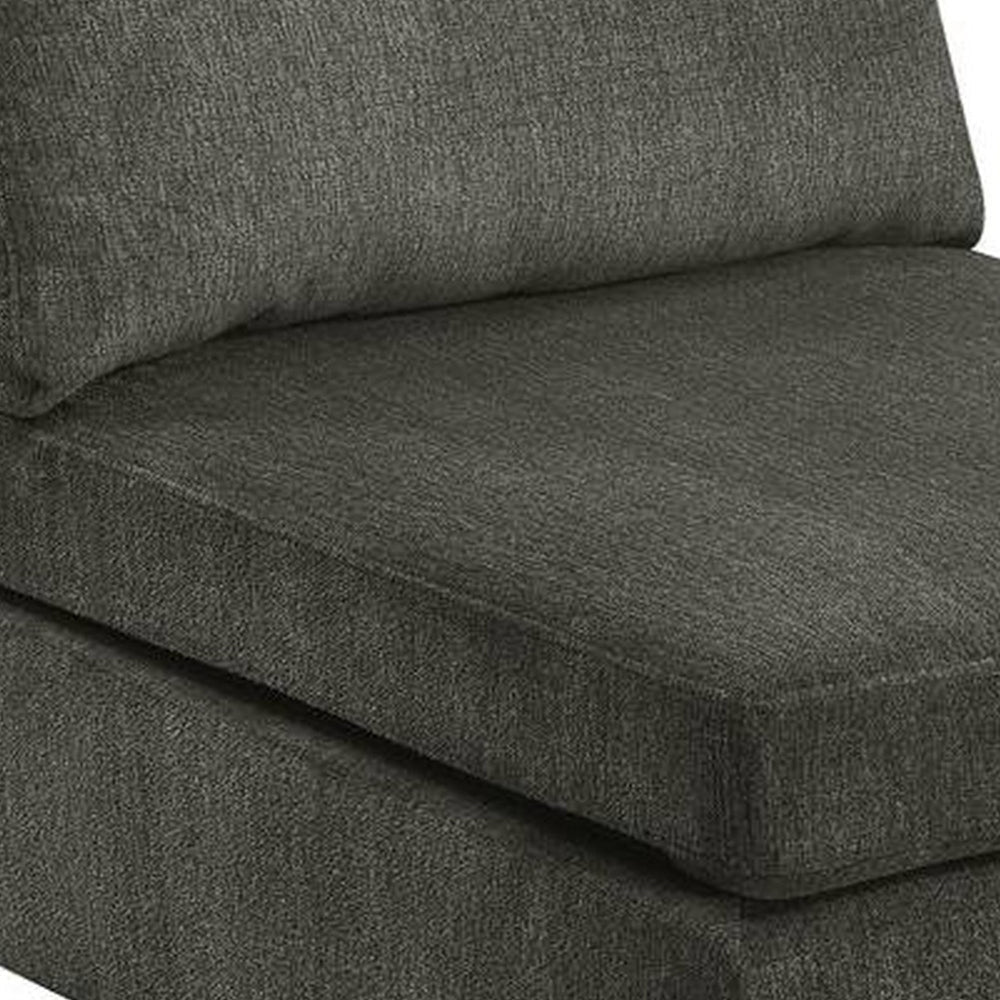 Remy 37 Inch Modular Armless Chair Soft Gray Chenille Solid Pine Wood By Casagear Home BM314685