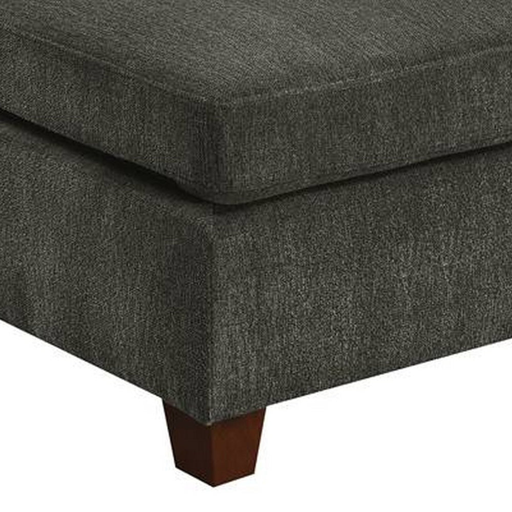 Remy 37 Inch Modular Armless Chair Soft Gray Chenille Solid Pine Wood By Casagear Home BM314685