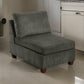 Remy 37 Inch Modular Armless Chair Soft Gray Chenille Solid Pine Wood By Casagear Home BM314685