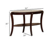 Lyn 51 Inch Console Table with Oval Glass Top and Lower Shelf Brown Wood By Casagear Home BM314687