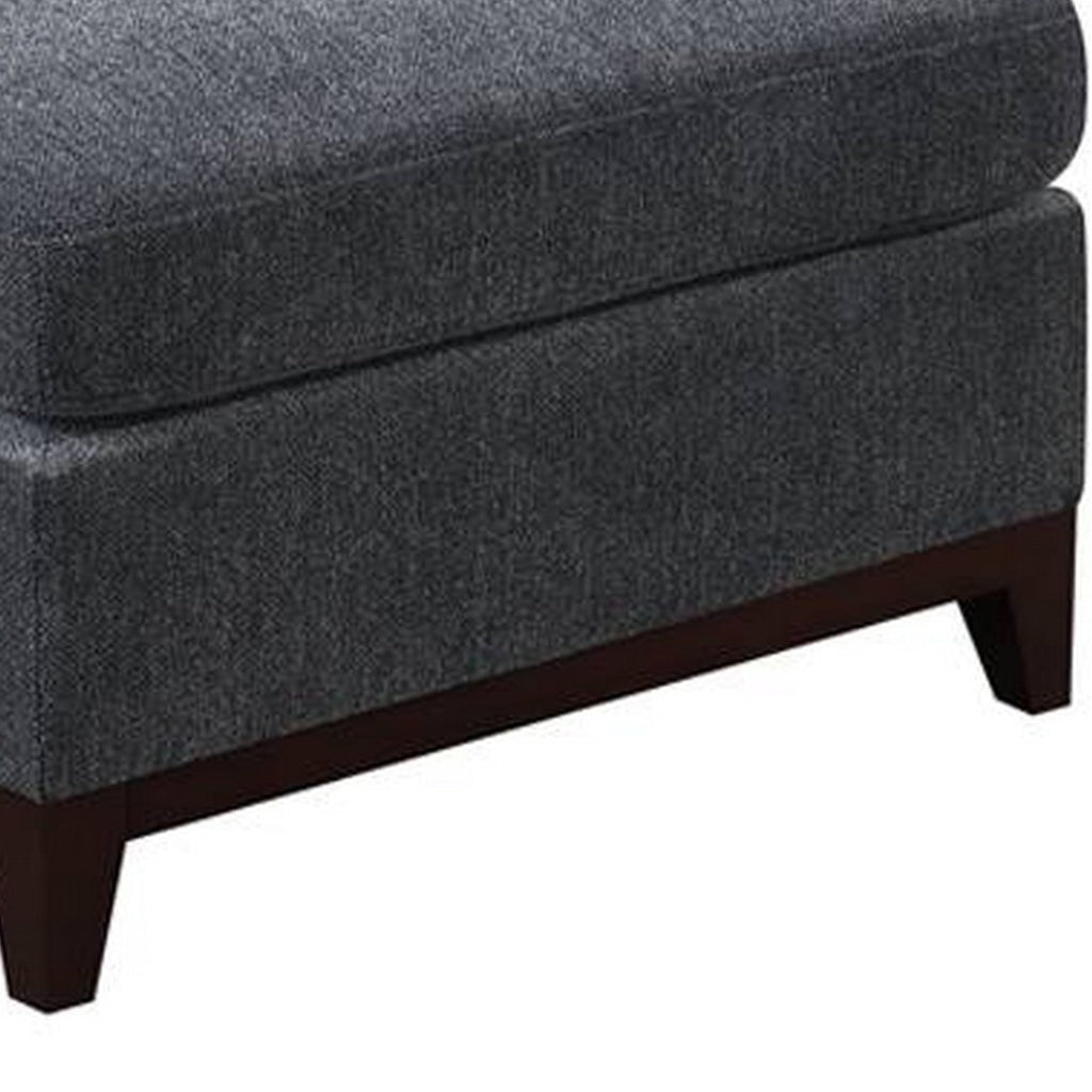 Jemy 37 Inch Modular Armless Chair Cushioned Dark Gray Chenille Solid Wood By Casagear Home BM314691