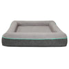 Rio 28 Inch Dog Bed Teal Piping Memory Foam Cushioned Gray Finish BM314692