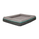Rio 28 Inch Dog Bed Teal Piping Memory Foam Cushioned Gray Finish BM314692