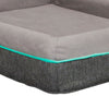 Rio 28 Inch Dog Bed Teal Piping Memory Foam Cushioned Gray Finish By Casagear Home BM314692