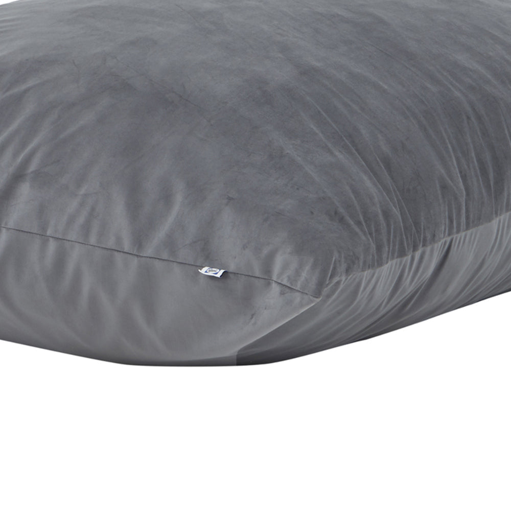 68 Inch Bean Bag, Square Shape, Foam Filling, Polyester Upholstery, Gray By Casagear Home