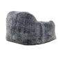 45 Inch Bean Bag Chair Memory Foam Faux Rabbit Fur Grayish Blue By Casagear Home BM314709