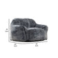 45 Inch Bean Bag Chair Memory Foam Faux Rabbit Fur Grayish Blue By Casagear Home BM314709