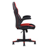 28 Inch Office Gaming Chair, 360 Degree Swivel, Black, Red Faux Leather By Casagear Home