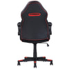 28 Inch Office Gaming Chair 360 Degree Swivel Black Red Faux Leather By Casagear Home BM314718