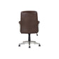 28 Inch Office Gaming Chair 360 Degree Swivel Silver Brown Faux Leather By Casagear Home BM314719