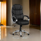 30 Inch Office Chair, 360 Degree Swivel, Cushioned Black Faux Leather By Casagear Home