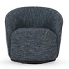 Rea 34 Inch Swivel Accent Chair Padded Blue Polyester Upholstery Ash Wood By Casagear Home BM314727