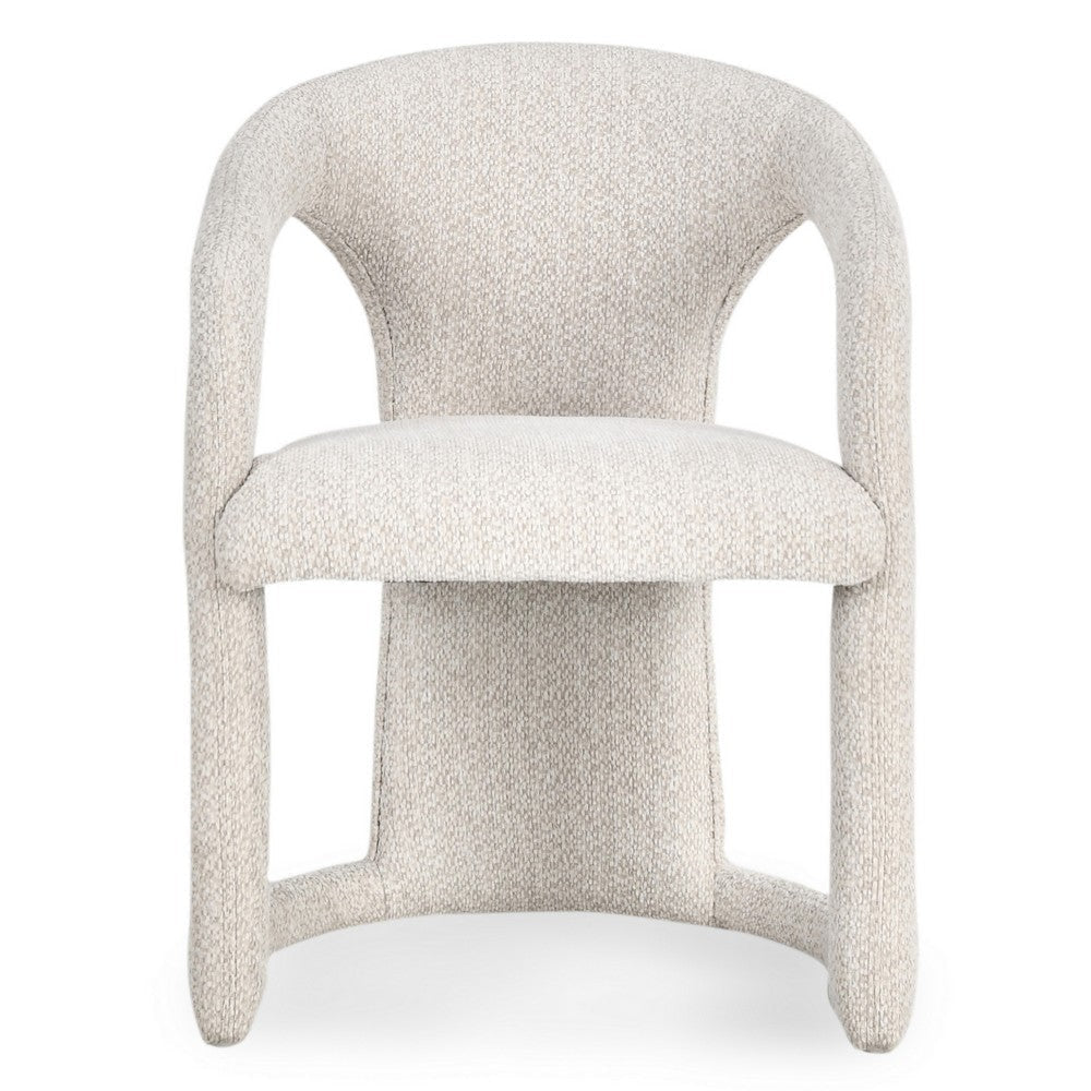 Chie 23 Inch Dining Chair Ivory White Polyester Cantilever Solid Wood By Casagear Home BM314728